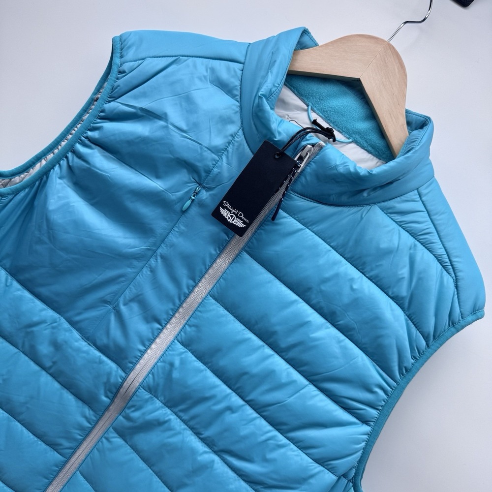 NWT $135.00 Straight Down Mens Alpha Quilted Vest Lagoon Blue Size LARGE